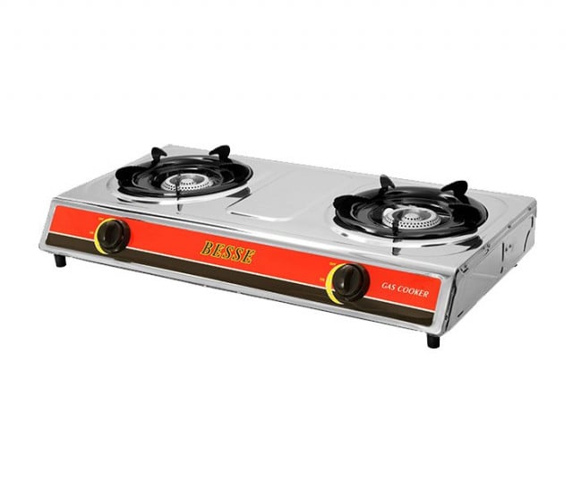 Aragaz inox cu 2 ochiuri, butelie, aprindere quartz Besse