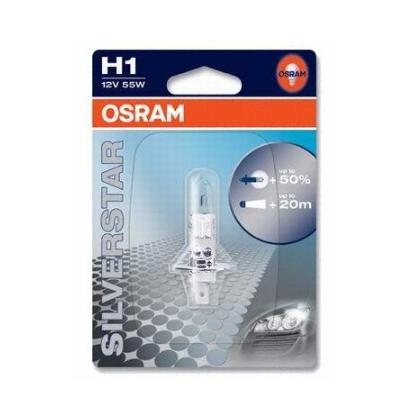 Bec Auto OSRAM Silverstar H1 12V 55W, Cod 64150SVS-01B