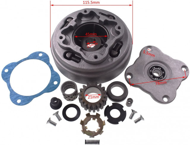 Ambreiaj pentru cutie manuală ATV 50-125cc (17 dinți)