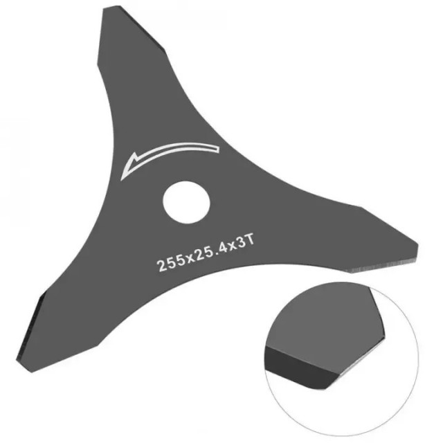 Disc tăietor pentru motocoasă 3 laturi (model Y) 255 x 25.4 mm
