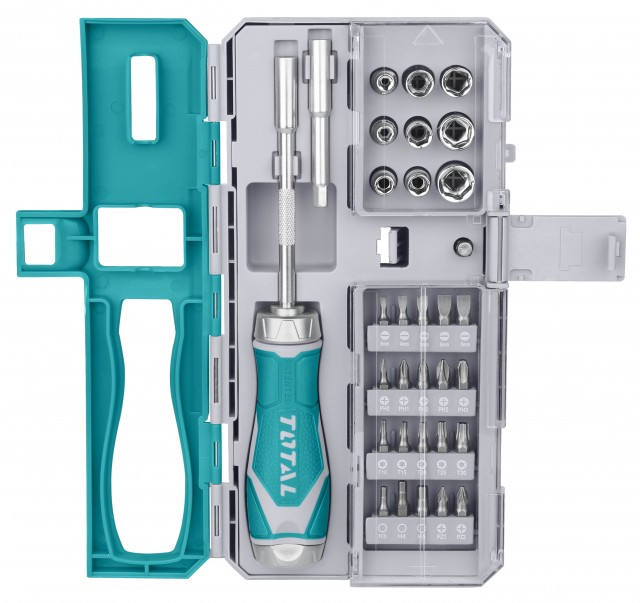 Set de șurubelnițe cu clichet, 33 piese