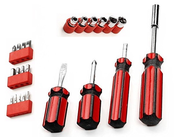 Set de 4 șurubelnițe cu 19 accesorii