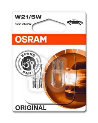 Set de 2 Becuri Semnalizare 12V W21/5W, Originale, Ambalate în Blister, OSRAM 7515-02B