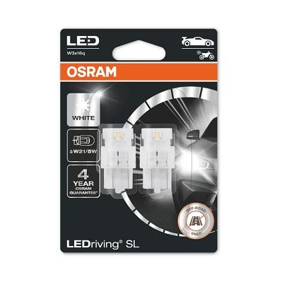 Set de 2 becuri auxiliare LED 12V, W21/5W, alb 6000K, ambalate în blister, OSRAM 7515DWP-02B
