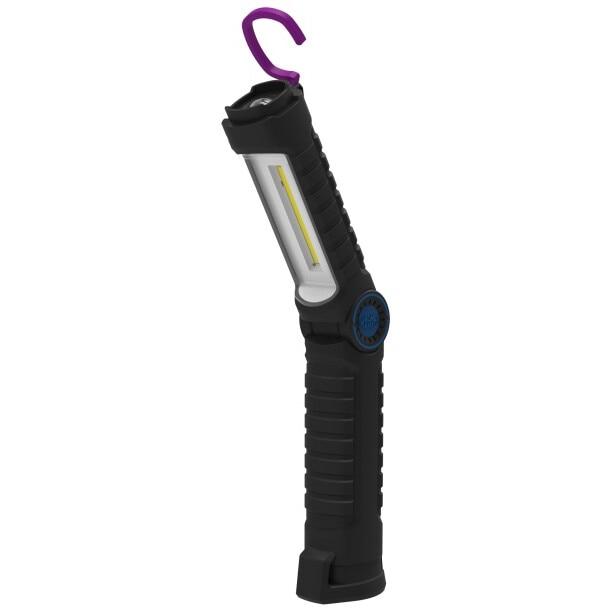 Lampă de lucru rotativă cu LED și UV MAGNETI MARELLI, model Swivel Light 007935030020, 3W, 240 lm, UV 395-410 nm, baterie Li-Ion 2200 mAh