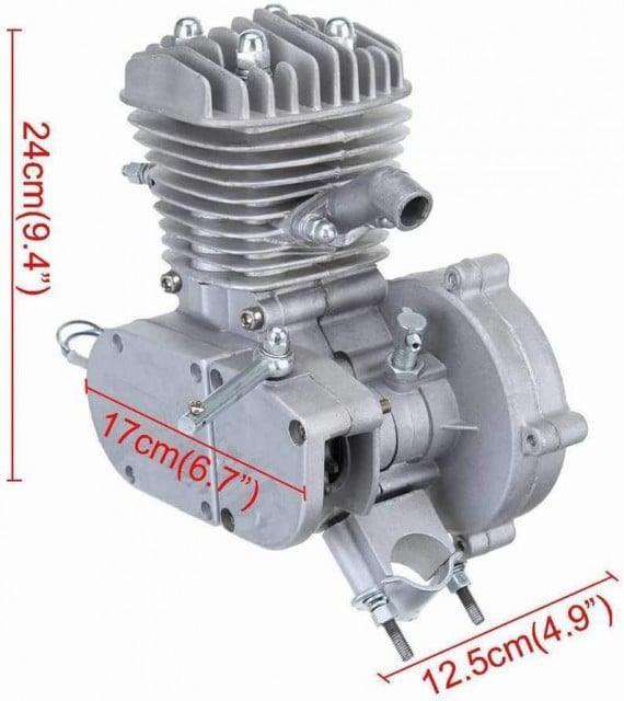 Motor simplu de bicicletă 80cc Gri (fără accesorii)