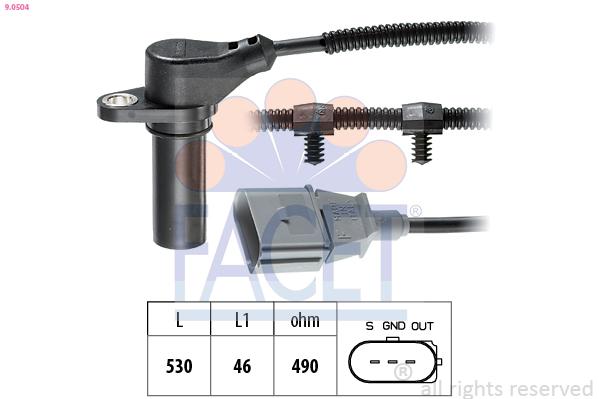 Senzor de impulsuri pentru arborele cotit, model FACET 9.0504 - RESIGILAT