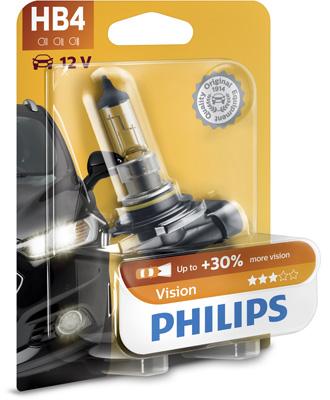 Bec far principal HB4 51W 12V P22D, Philips Vision, Model 9006PRB1, Ambalaj Blister