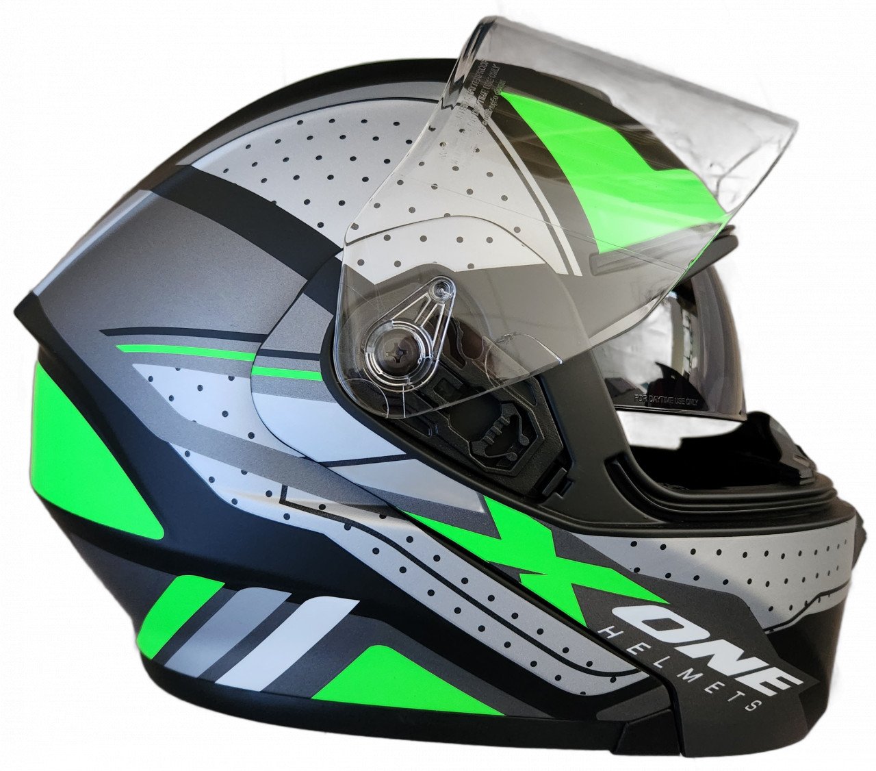 Casca moto X-One Verde L, modulabilă