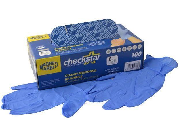 Set 100 mănuși de unică folosință din nitril MAGNETI MARELLI, mărimea L, protecție chimică, cod 099700120070