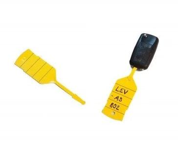 Set 300 brelocuri galbene SERWO 0850111, 2 markere din plastic