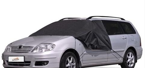 Parasolar auto CARPASSION 10013CP pentru parbriz și oglinzi laterale, material termoizolant, 100 x 135/145 cm, culoare neagră
