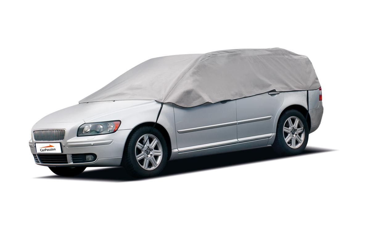 Husă auto semi-prelată CARPASSION 10017M-LCP, pentru mașini hatchback, mărimea M/L, dimensiuni 275-295 x 116 x 75 cm
