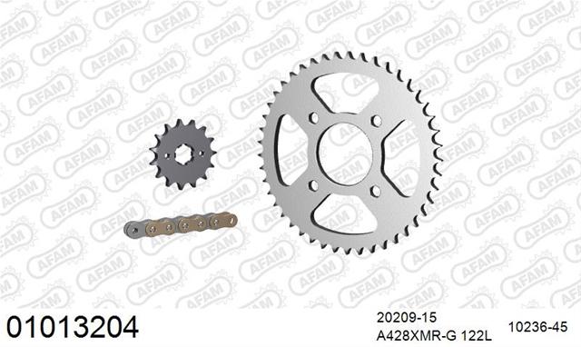 01013204 Kit lanț motocicletă Honda CB 125 F 2015-2025 - AFAM