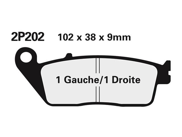 Plăcuțe de frână semi-metalice NISSIN Street pentru motociclete - Model 2P-202NS - Cod 1036621