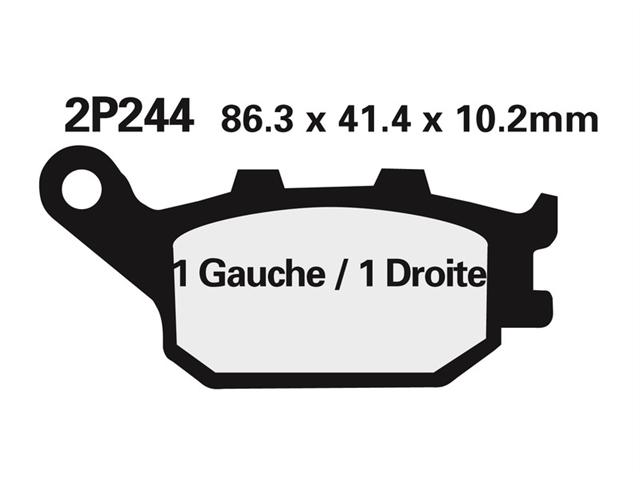 Plăcuțe de frână semi-metalice NISSIN Street - Model 2P-244NS - Cod 1036683 (pentru motociclete)