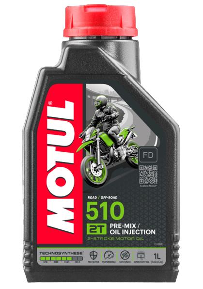 Ulei motor pentru motoare în doi timpi MOTUL 510 2T Pre-Mix FD Ester, 1 litru, semi-sintetic