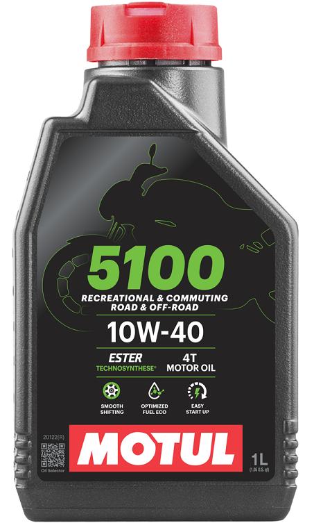 Ulei de motor 4T MOTUL 5100 10W40 MA2, 1 litru, semi-sintetic (cod 104066)