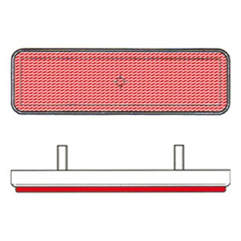 Reflector retro dreptunghiular V PARTS 96x27mm Roșu - BIHR 1058356 (pentru motociclete)