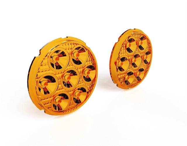 Set lentile chihlimbar pentru faruri DENALI D7 - pereche - BIHR 1103713 (moto)