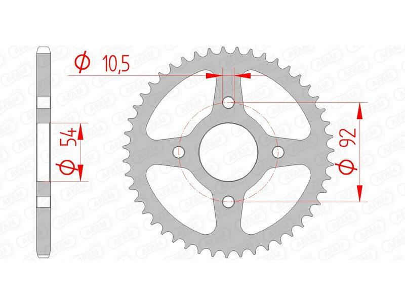Pinion spate din oțel AFAM standard 12115 - 420 - 12115-47 pentru motocicletă