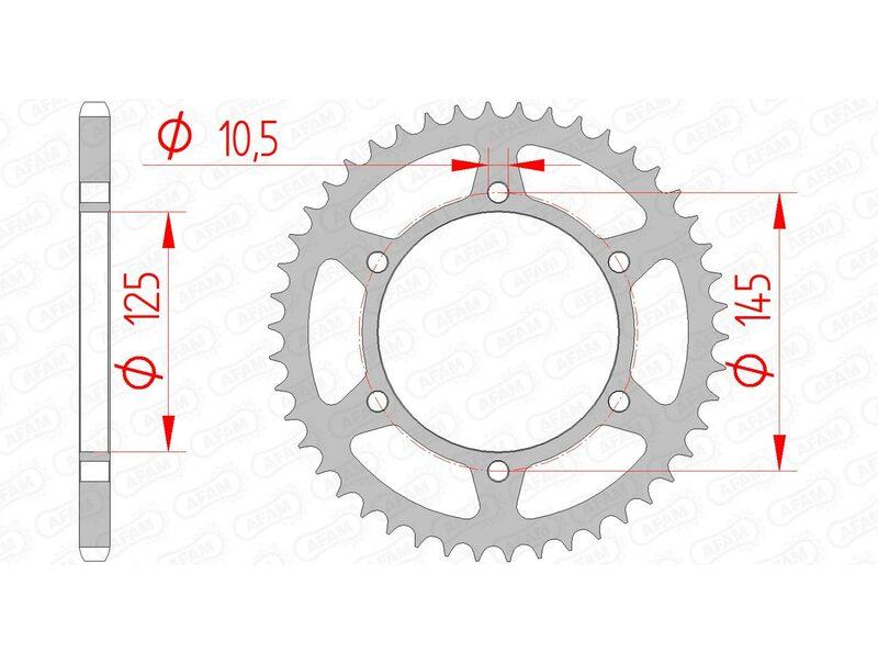 AFAM Pinion Spate Standard Oțel 12305 - 520 - 12305-45 (pentru motociclete)