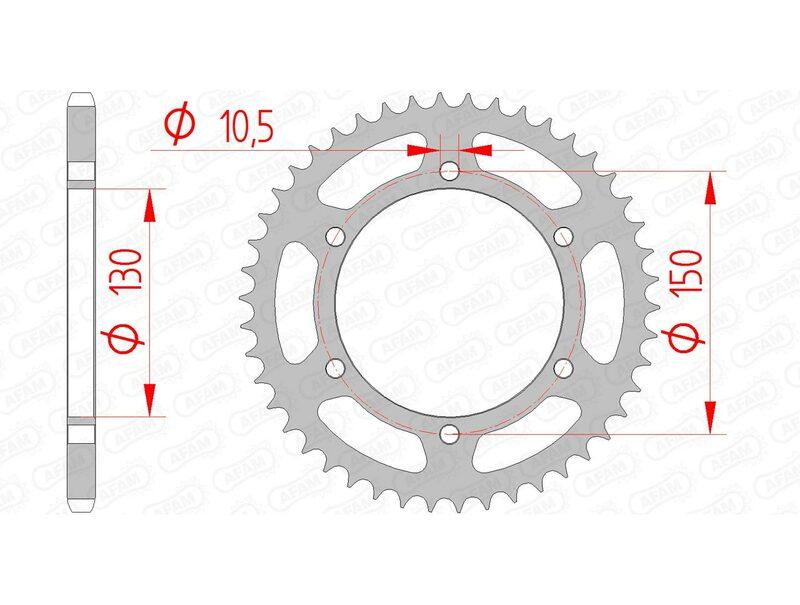 Pinion spate standard din oțel AFAM 520 - 12604-46 (pentru motociclete)