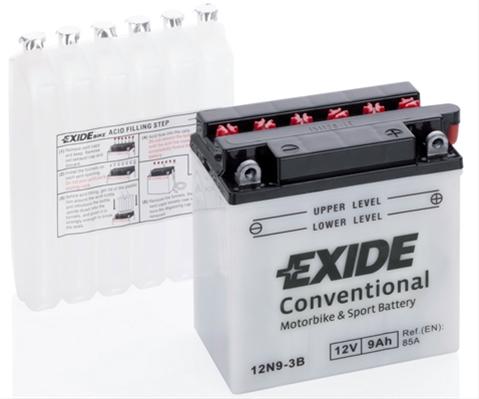 Acumulator convențional 12N9-3BEXI cu acid, polaritate pozitivă dreapta - Exide