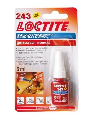 Filet Asigurator LOCTITE 243 BC 1370555, volum 5 ml, rezistență medie, albastru, pentru componente metalice