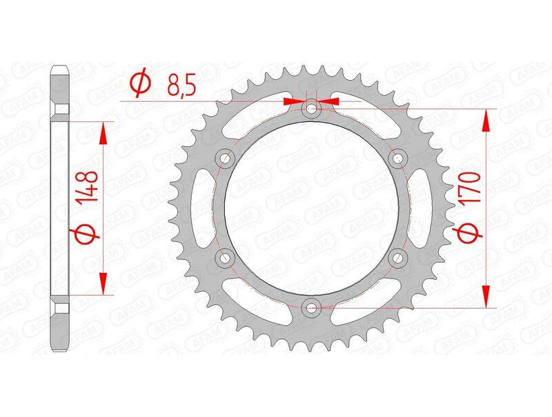 Pinion spate din oțel AFAM standard 14501 - 520 - 42 (moto)