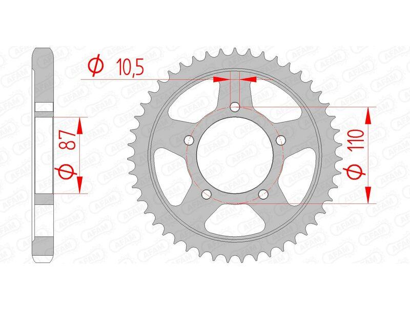Pinion spate AFAM din oțel standard 14601 - 530 - 14601-47 (pentru motociclete)