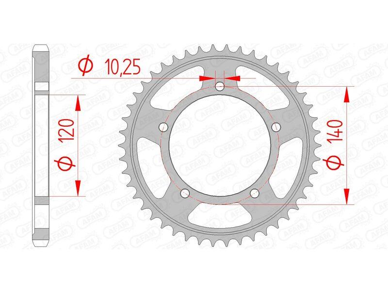 Pinion spate moto standard din oțel AFAM 14604 - 525 - 41 dinți