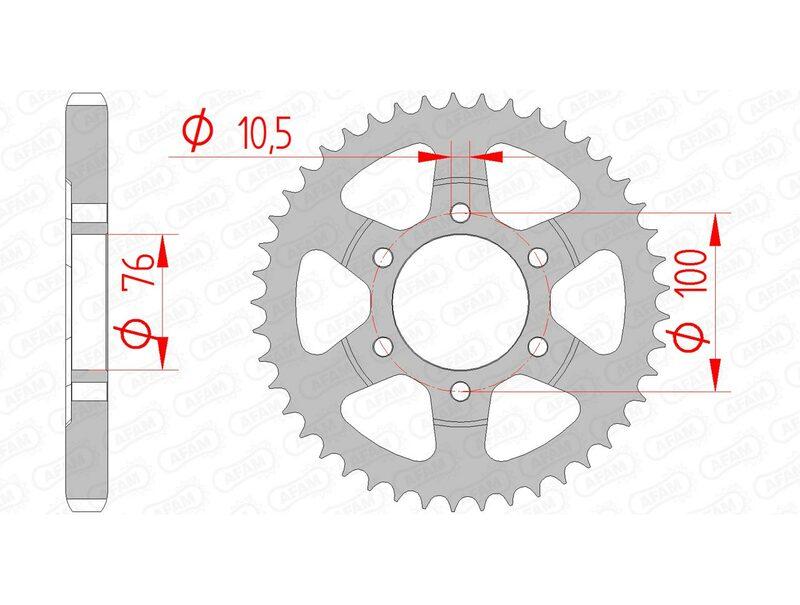 Pinion spate din oțel pentru motocicletă AFAM 14902 - 530 - 14902-45