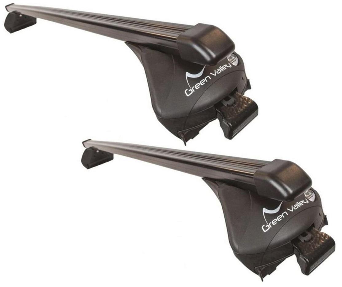 Set 2 bare transversale cu picioare de fixare GREEN VALLEY Easyone Quick, lungime 115 cm, oțel