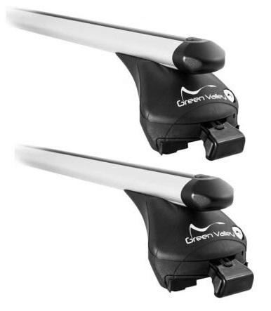 Set 2 bare transversale din aluminiu cu picioare de fixare GREEN VALLEY Easyone Quick 156965GV, lungime 115 cm