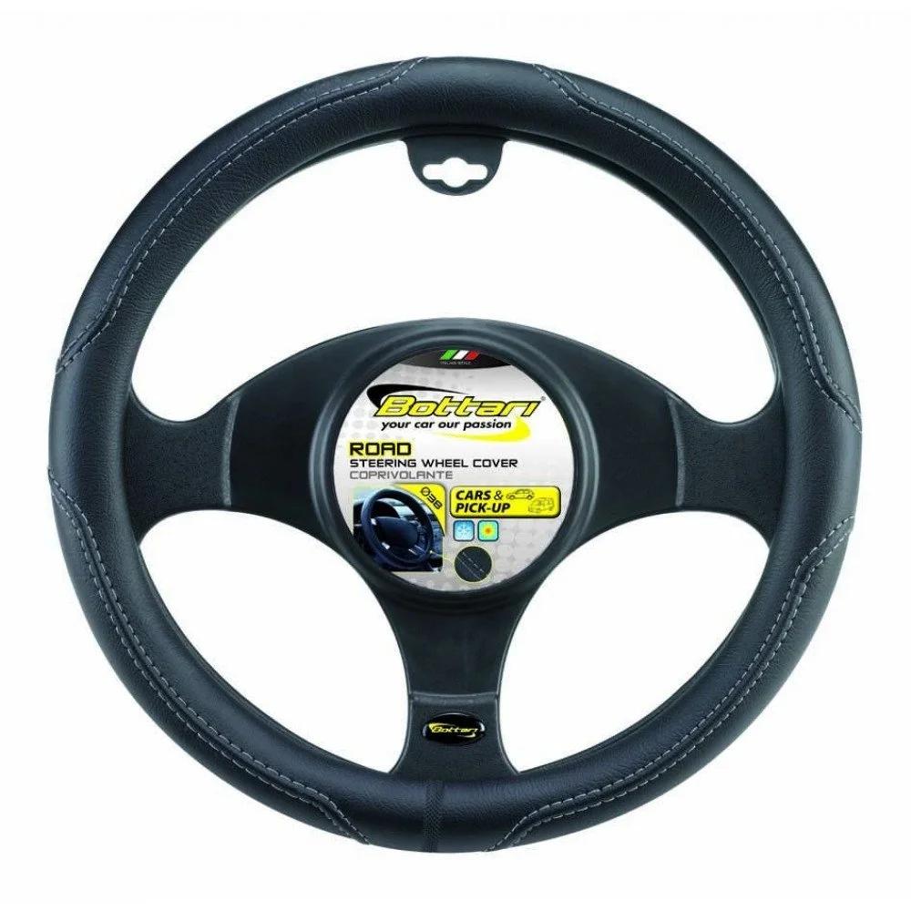 Husă volan auto BOTTARI Road 16284BT, diametru 38 cm, piele ecologică, culoare negru