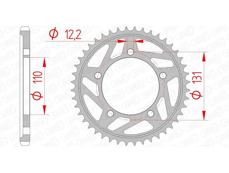 Pinion spate standard din oțel AFAM 164800 - 525 - 45 dinți (moto)