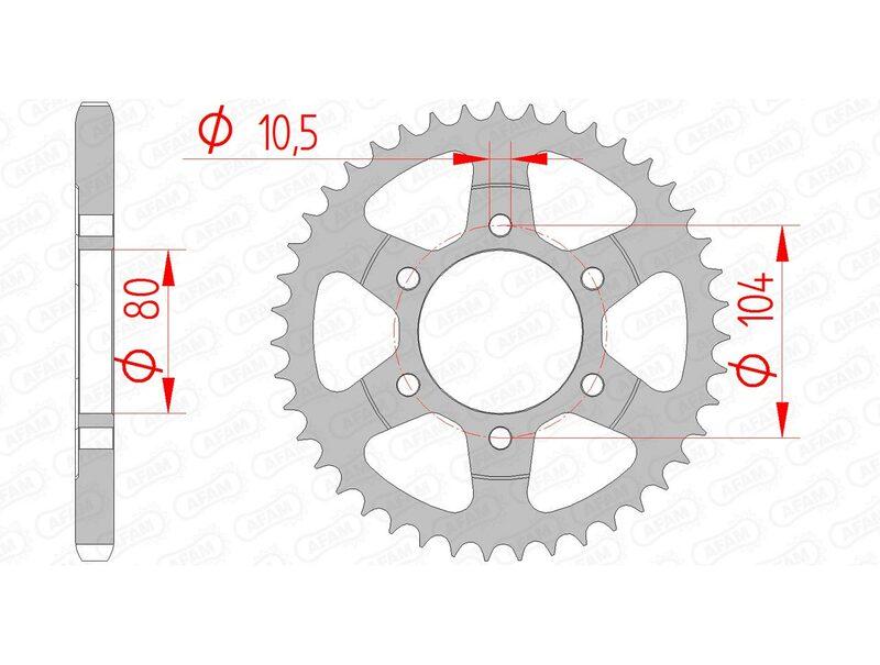 Pinion spate standard din oțel AFAM 16610 - 525 - 16610-40 pentru motociclete.