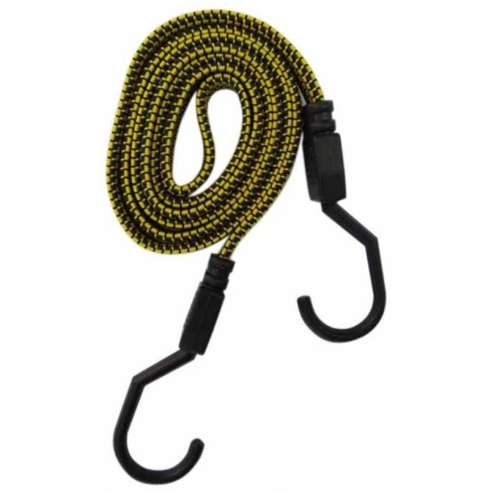 Coardă elastică cu cârlig, plată, pentru prindere bagaje BOTTARI, lungime 100 cm, galbenă (cod: 18231BT)