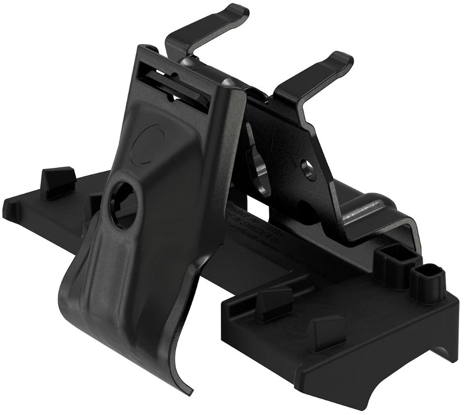 Set montare bare transversale THULE Flush Rail 6021, destinat vehiculelor cu bare longitudinale, compatibil cu modelele SEAT Altea XL, Freetrack, Ibiza ST, Leon.