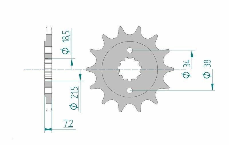 Pinion față din oțel standard AFAM 20320 - 520 - 20320-14 pentru motociclete