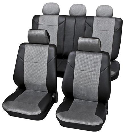 Set complet huse pentru scaune auto PETEX Kreta, montare față-spate, gri