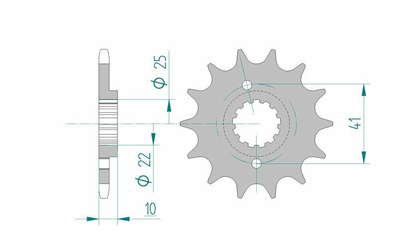 Pinion față standard din oțel AFAM 20509 - 520 - 15T (moto)