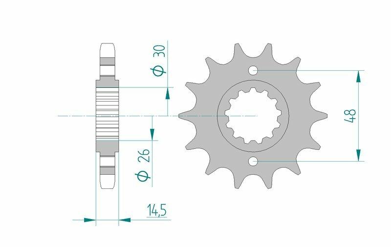 Pinion față standard din oțel AFAM 20602 - 530 - 17 dinți (moto)