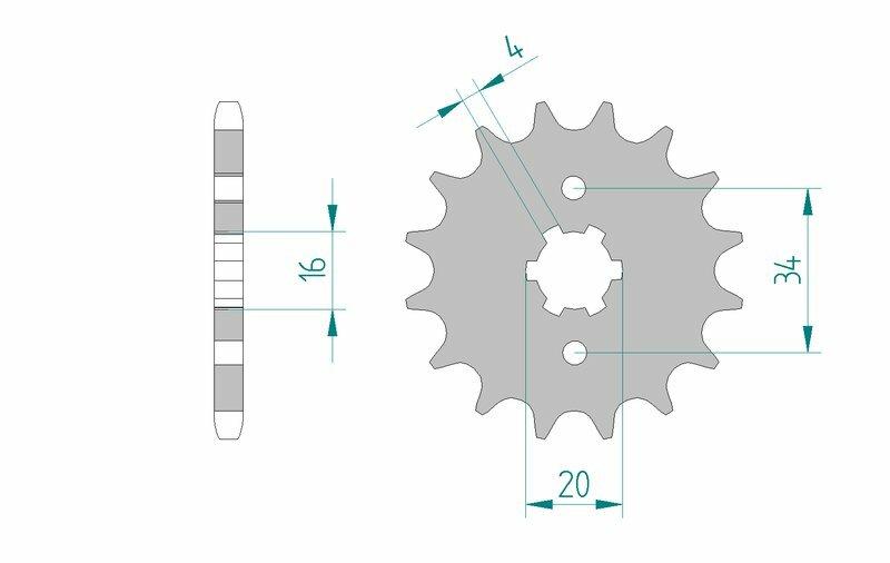 Pinion față din oțel AFAM 21200 - 428 - 21200-14 pentru motociclete.