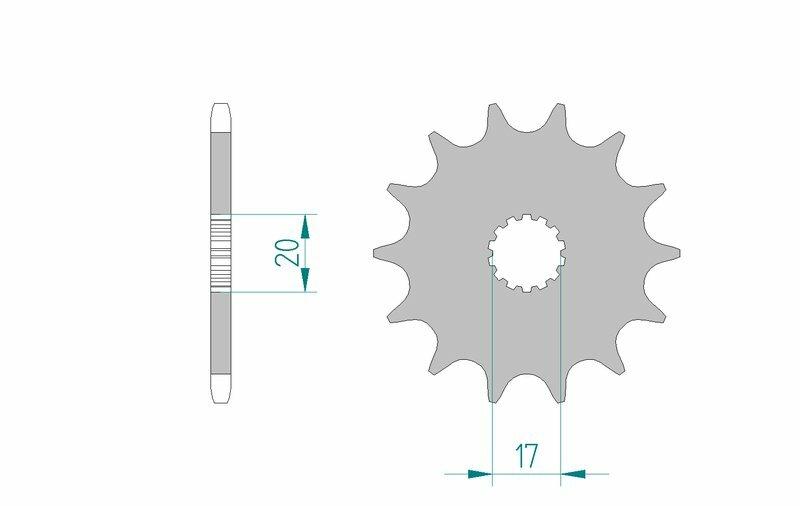 Pinion față standard din oțel AFAM 21203 - 520 - 13 dinți (moto)