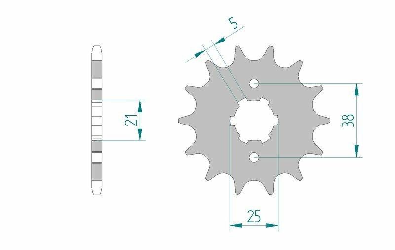 Pinion față standard din oțel AFAM 21308 - 520 - 13 dinți (moto)