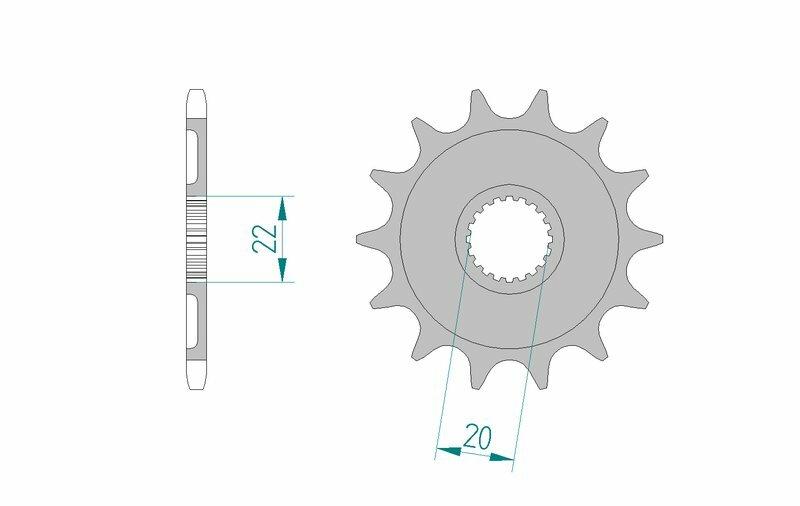 Pinion față din oțel AFAM 21309 - 520 - 13 dinți (moto)