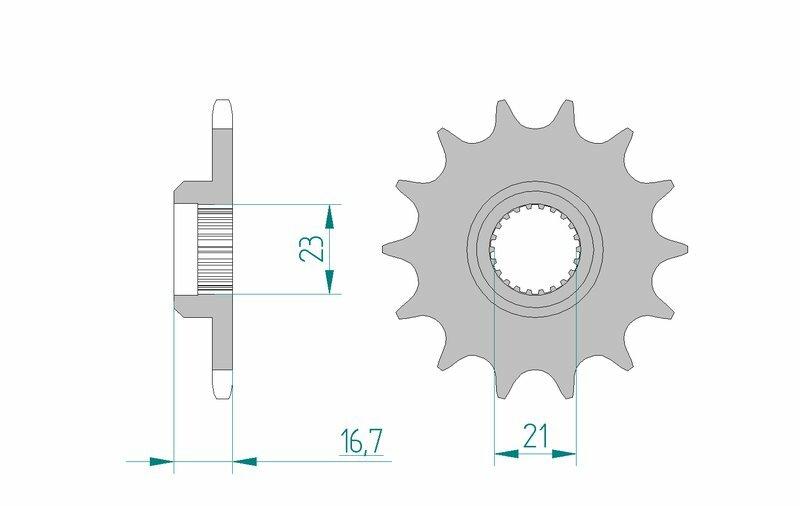 Pinion față din oțel AFAM 21506 - 520 - 16 dinți pentru motociclete