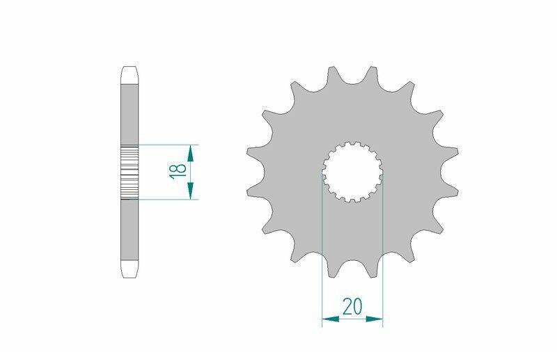 Pinion față din oțel AFAM 22200 - 428 - 13 dinți (moto)